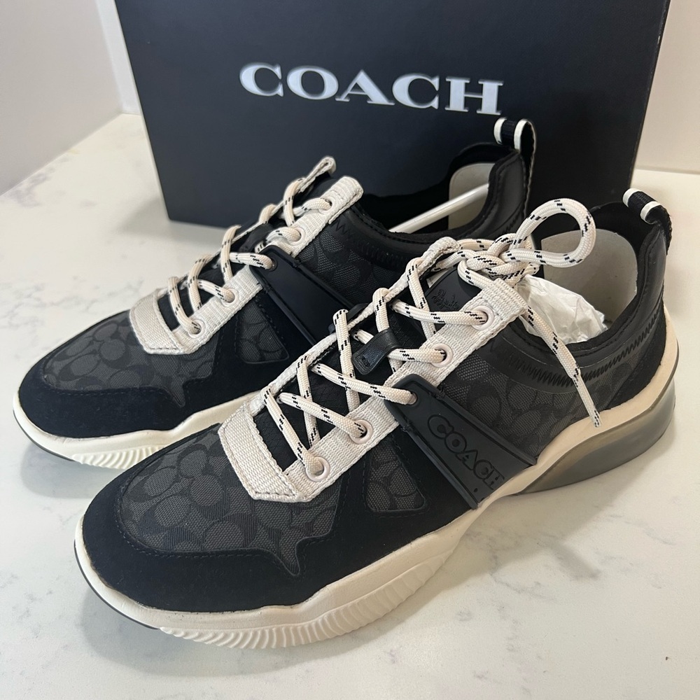 Coach Men's Black and White Sneakers